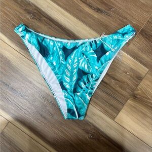 Watercolors by Kenny Flowers  Teal Leaf Print Bikini Bottom